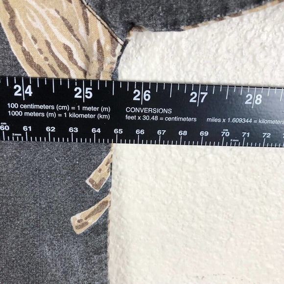 PINEAPPLE Connection Shirt Gray Leaf Print Button Up Short Sleeve Size Large - Picture 10 of 14